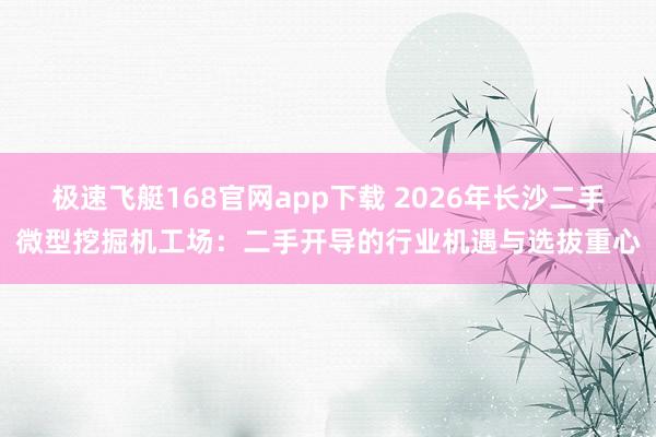 极速飞艇168官网app下载 2026年长沙二手微型挖掘机工场：二手开导的行业机遇与选拔重心
